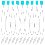 20Pcs Stainless Steel Sewing Needle Devices, Thread Guide Tool, Stainless Steel Color, 48x12x0.1mm, Hole: 2.5mm(TOOL-HS0001-62)