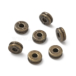 Tibetan Style Flat Round Alloy Spacers Beads, Cadmium Free & Lead Free, Antique Bronze, 6x3mm, Hole: 1.5mm(X-TIBEP-S293-070AB-LF)