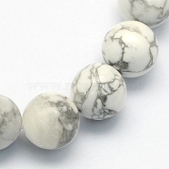 Natural Howlite Round Beads Strands, 10.5mm, Hole: 1.2mm, about 36pcs/strand, 15.7 inch(X-G-S176-10mm)