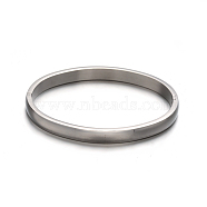 Fashionable Unisex 304 Stainless Steel Bangles, Stainless Steel Color, 50x59mm(BJEW-L552-05P-6mm)