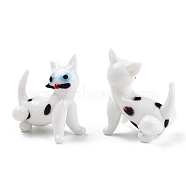 Handmade Lampwork Home Decorations, 3D Dog Ornaments for Gift, White, 37.5~39x29.5~30.5x43.5~45.5mm(LAMP-T011-78)