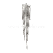 Brass Ball Chains Tassels Pendant, Platinum, 62x11x1mm, Hole: 1.4mm(KK-K276-01P)