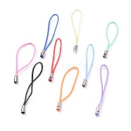 Mobile Phone Strap, Colorful DIY Cell Phone Straps, Nylon Cord Loop with Alloy Ends, Mixed Color, 50~60mm(SCW00M)