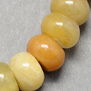 Natural Gemstone Old Topaz Jade Stone Rondelle Beads Strands, Goldenrod, 8x5mm, Hole: 1mm, about 60~65pcs/strand, 15.7 inch(X-G-S105-8mm-18)