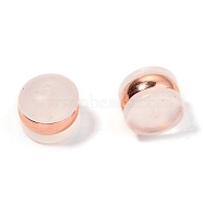 TPE Plastic Ear Nuts, with 316 Surgical Stainless Steel Findings, Earring Backs, Half Round/Dome, Rose Gold, 6x6.5mm(X-KY-H004-02L-02RG)