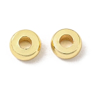 Brass Beads, Cadmium Free & Lead Free, Long-Lasting Plated, Disc, Real 18K Gold Plated, 3x1mm, Hole: 1.2mm(KK-D032-01D-G)