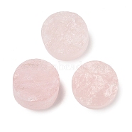 Natural Rose Quartz Cabochons, Flat Round, 15x6.5~9.5mm(G-K338-39C-02)