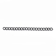 304 Stainless Steel Chain Extender, Curb Chains, Electrophoresis Black, 45~60, Link: 4x3x0.6mm(X-STAS-H357-06B)