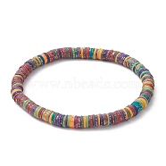 Polymer Clay Disc Heishi Surfer Stretch Bracelets, Preppy Bracelet, Colorful, Inner Diameter: 2-5/8 inch(6.6cm)(BJEW-JB09834-02)