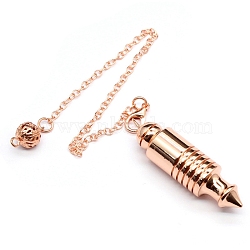 Brass Dowsing Pendulum Big Pendants, Cone Charm, Rose Gold, 220mm(PW-WG3179F-02)