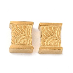 304 Stainless Steel Beads, Rectangle, Real 18K Gold Plated, 7.5x6x3.3mm, Hole: 2.1mm(STAS-E040-07G)