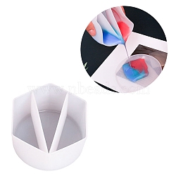 Reusable Split Cup for Paint Pouring, Silicone Cups for Resin Mixing, 3 Dividers, White, 105x93x53mm, Inner Diameter: 88~98x35~41mm(X-DIY-B046-11)