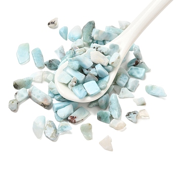 Natural Larimar Chip Beads, No Hole/Undrilled, 5~18x5~8x2~6mm, about 5000pcs/1000g