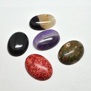 Gemstone Cabochons, Oval, Mixed Stone, Mixed Color, 20x15x6mm