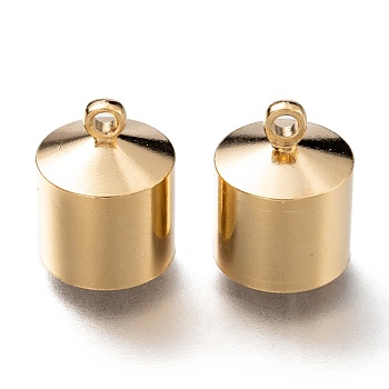 Brass Cord Ends, Long-Lasting Plated, Real 24K Gold Plated, 13x10mm, Hole: 1.6mm, Inner Diameter: 9mm