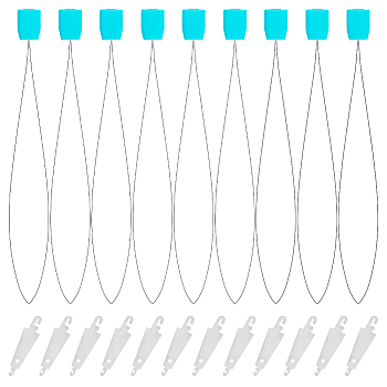 20Pcs Stainless Steel Sewing Needle Devices, Thread Guide Tool, Stainless Steel Color, 48x12x0.1mm, Hole: 2.5mm