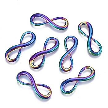 Alloy Links Connectors, Cadmium Free & Lead Free, Infinity, Rainbow Color, 23x8x2mm