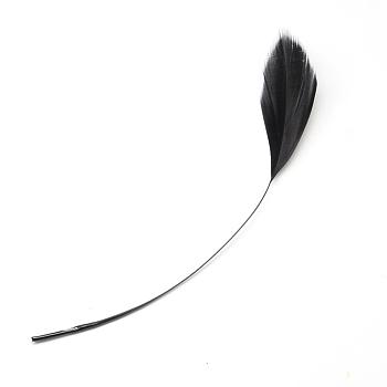 Fashion Goose Feather Costume Accessories, Black, 130~190x12~38mm