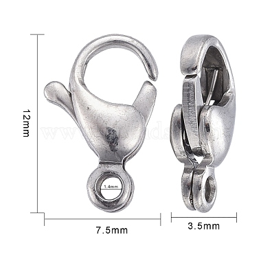 304 Stainless Steel Lobster Claw Clasps(STAS-AB12)-3
