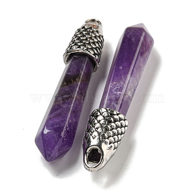 Natural Amethyst Pointed Big Pendants(G-F766-02AS-06)-2