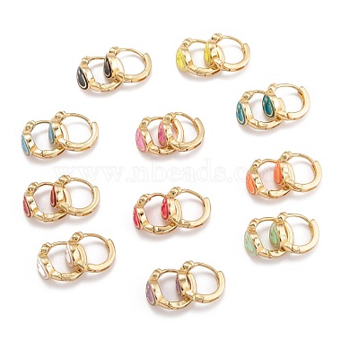 Mixed Color Smiling Face Brass Earrings