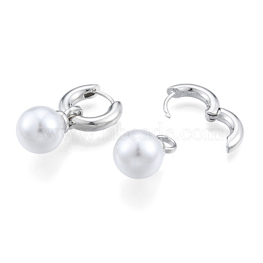 ABS Plastic Pearl Dangle Hoop Earrings(EJEW-N011-106P)-2