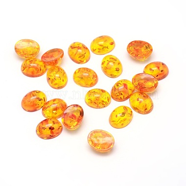 Imitated Beeswax Resin Oval Flat Back Cabochons(CRES-L011-02)-2