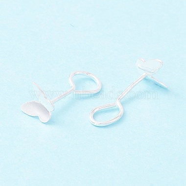 Tiny Butterfly 999 Fine Silver Stud Earrings(EJEW-I260-35S)-2