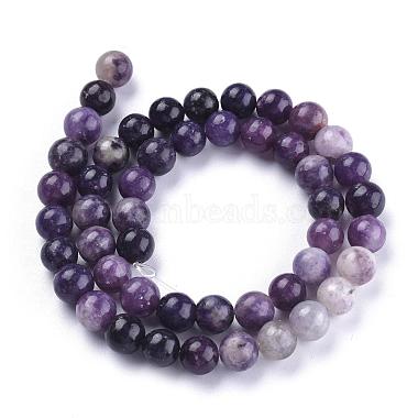 Natural Lepidolite/Purple Mica Stone Beads Strands(G-K415-8mm)-3