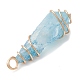 Electroplated Natural Quartz Crystal Dyed Copper Wire Wrapped Pendants(PALLOY-JF02326-03)-4