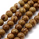 Chapelets de perles en pierre en bois naturel(G-G763-05-6mm)-1