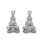 304 Stainless Steel Pendants, Eiffel Tower Charm, Stainless Steel Color, 16x9.5x10mm, Hole: 1.4mm(STAS-I367-08G)