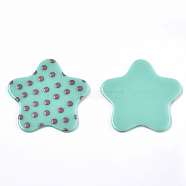 Opaque Printed Acrylic Cabochons, Star, Turquoise, 43x44x2~3mm(MACR-N011-002-C02)