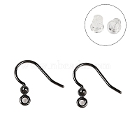 Hypoallergenic Bioceramics Zirconia Ceramic Earring Hooks, No Fading and Nickel Free, Black, 16x1mm, Hole: 2mm(EJEW-C111-09F)