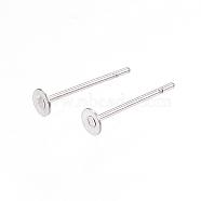 304 Stainless Steel Stud Earring Findings, Stainless Steel Color, 12x3mm, Pin: 0.8mm(STAS-D448-088P-3mm)