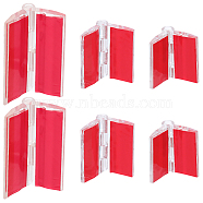 12Pcs 3 Styles Acrylic Self Adhesive Hinge, Rectangle, Red, 23.5~45x34~35x5.5~6mm, 4pcs/style(FIND-GF0005-56)