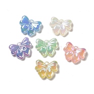 Luminous Acrylic European Beads, AB Color Plated, Bowknot, Mixed Color, 33.5x42x10.7mm, Hole: 4.2mm(OACR-E016-06)