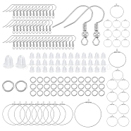 DIY Dangle Earring Making Kits, Including Brass Earring Hooks & Jump Rings, 304 Stainless Steel Pendants and Plastic Ear Nuts, Platinum & Stainless Steel Color, 630pcs/box(DIY-SC0016-24)