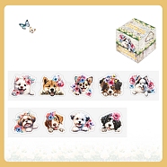 Dog Paper Stickers, Waterproof PET Stickers, for Scrapbooking, Travel Diary Craft, Mixed Color, 32~41mm wide, 31~35mm long, 2m/roll.(DIY-M071-03F)