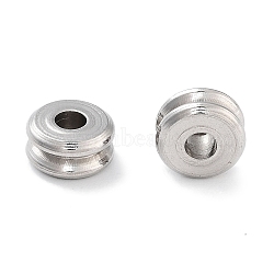 Non-Tarnish 304 Stainless Steel Beads, Grooved Beads, Column, Stainless Steel Color, 6x3mm, Hole: 1.8mm(STAS-M057-01P)