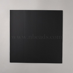 Plastic Corrugated Sheets Pads, for DIY Crafts Model Building, Square, Black, 300x300x3mm(DIY-WH0632-18C-01)