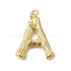 Rack Plating Brass Pendants, Glass Charms, Long-Lasting Plated, Cadmium Free & Lead Free, Real 18K Gold Plated, Letter A, 36x30x7mm, Hole: 5mm(KK-I721-01G-A)