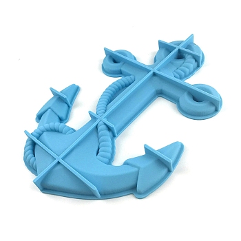 DIY Anchor Wall Decoration Silicone Molds, Resin Casting Molds, for UV Resin, Epoxy Resin Craft Makings, Deep Sky Blue, 235x165x18mm