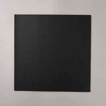 Plastic Corrugated Sheets Pads, for DIY Crafts Model Building, Square, Black, 300x300x3mm