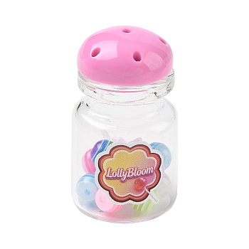 Lollipop with Bottle Resin Miniature Ornaments, Micro Landscape Home Dollhouse Accessories, Pretending Prop Decorations, Pearl Pink, 38x22mm