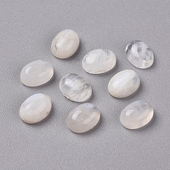 Natural Rainbow Moonstone Cabochons, Oval, 8x6x3.5mm