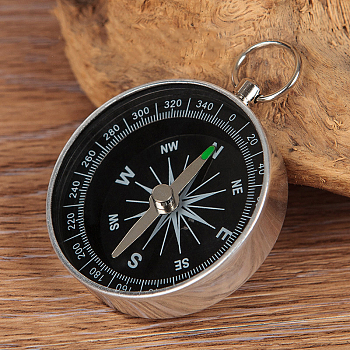 Portable Aluminium Alloy Compass, Outdoor Compass, Platinum, 5.8x4.4x1cm