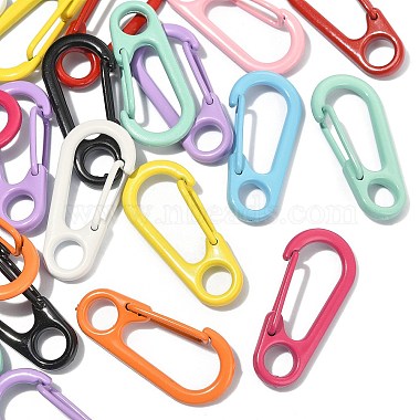 30Pcs 10 Colors Spray Painted Alloy Spring Gate Rings(KEYC-CJ0001-03)-4