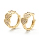 Brass Micro Pave Clear Cubic Zirconia Huggie Hoop Earrings(X-EJEW-A058-15G)-1