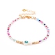 Croix avec des bracelets de perles de mauvais œil(BJEW-JB06289-01)-1